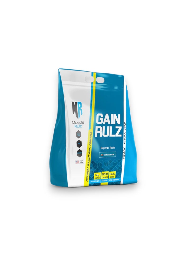 Gain Rulz, Premium Weight Gain Formula, Chocolate Flavour, 8.1 Lbs