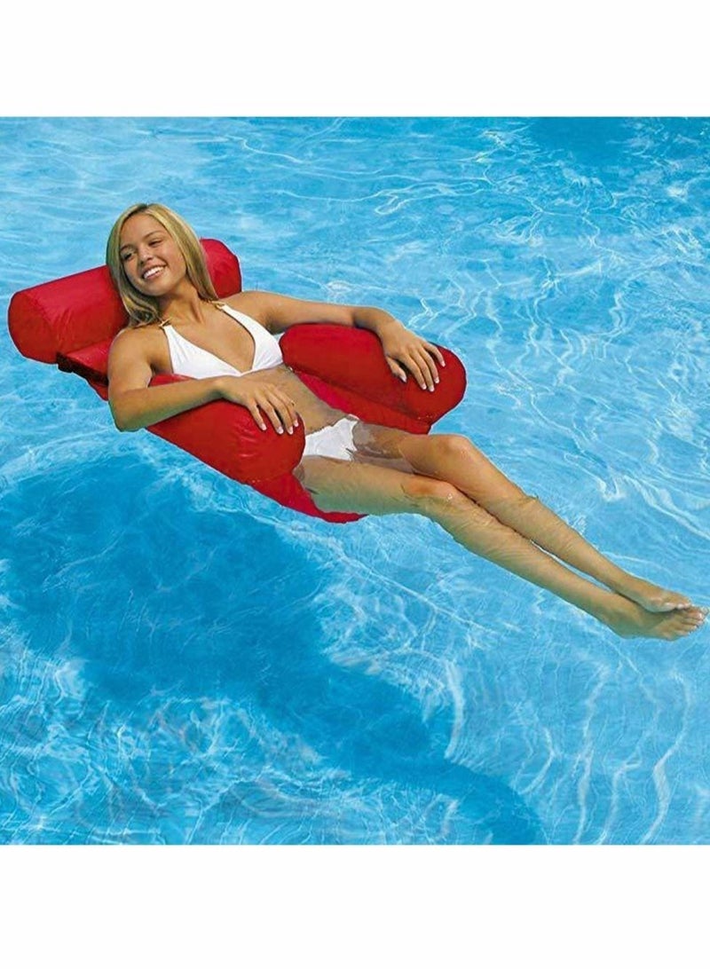 Swimming Floating Chair Pool Inflatable Summer Float Party Kids Adult float Bed Seat Water Pools Portable Foldable Sports Lounger Floats Adults Red