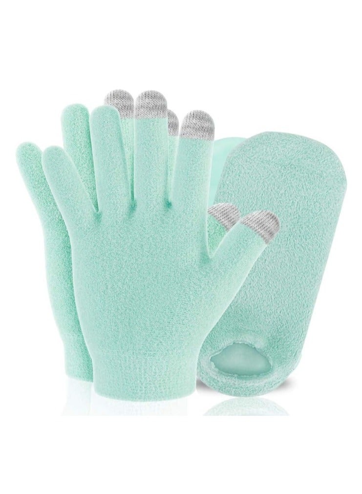 2 Pairs Touch Screen Moisturizing Gloves White Cotton Moisturizing Gloves Overnight Bedtime Heal Sleeping Lotion Hand Spa Treatment Gloves Repair Rough Cracked Dry Chapped Hands Skin