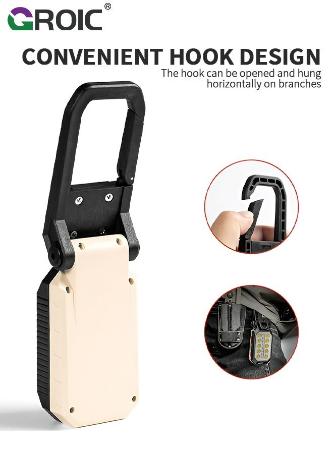 Led Work Light Rechargeable 2200mAh Portable Magnetic Work Light 5V 1200 Lumens Job Site Lighting for Camping, Hiking, Fishing, Car Repairing, and Emergency