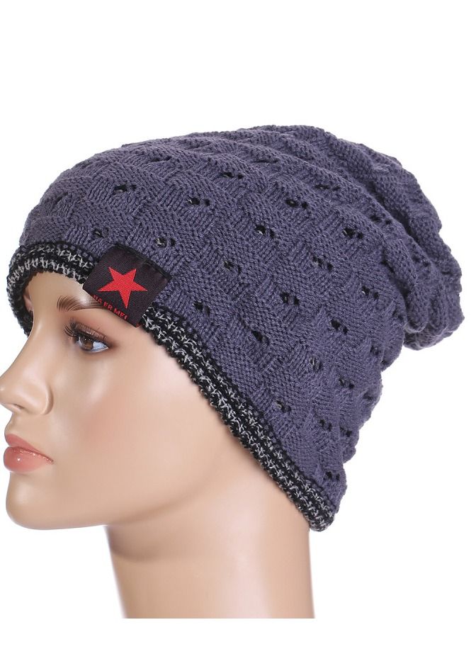 Five-pointed Star Hollow Double-sided Wear Warm Knit Hat
