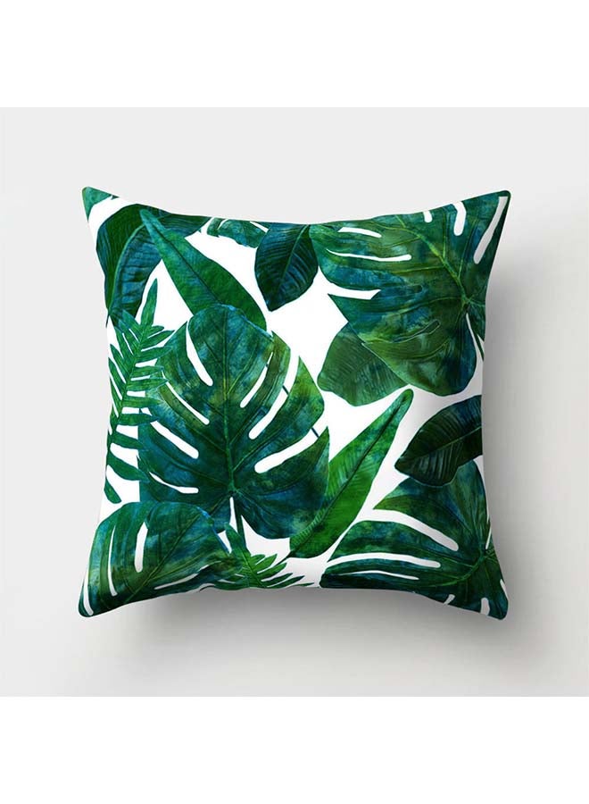 Riancy Tropical Printed Pillow Cover Green/White 45x45cm