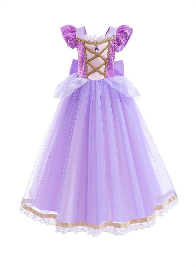 Sequin patchwork mesh puffy princess skirt