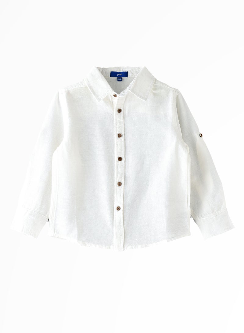 Timeless Style: Boys' Classic White Cotton Shirt Comfort & Versatility