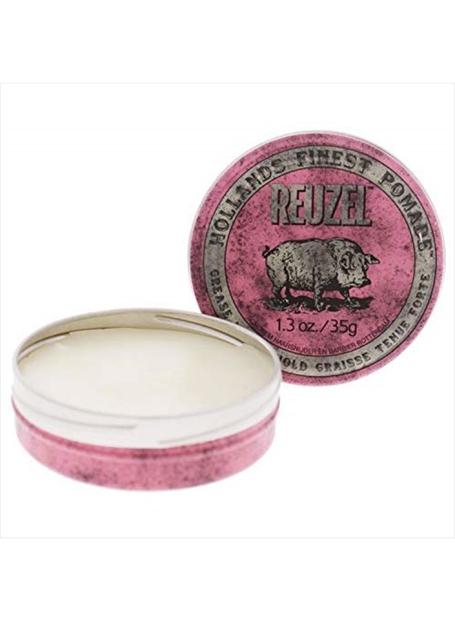 Reuzel Pink Grease Heavy Hold Pomade, Hair Holding Wax For Men, 12 oz