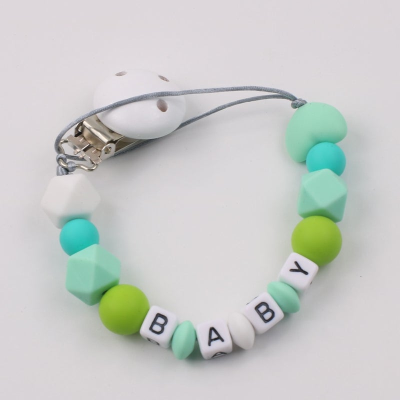 Silicone Beads Teething Pacifier Clip