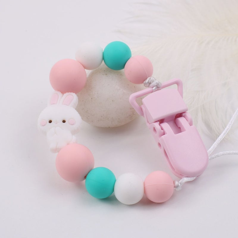 1-Piece Cute Rabbit Silicone Baby Pacifier Chain