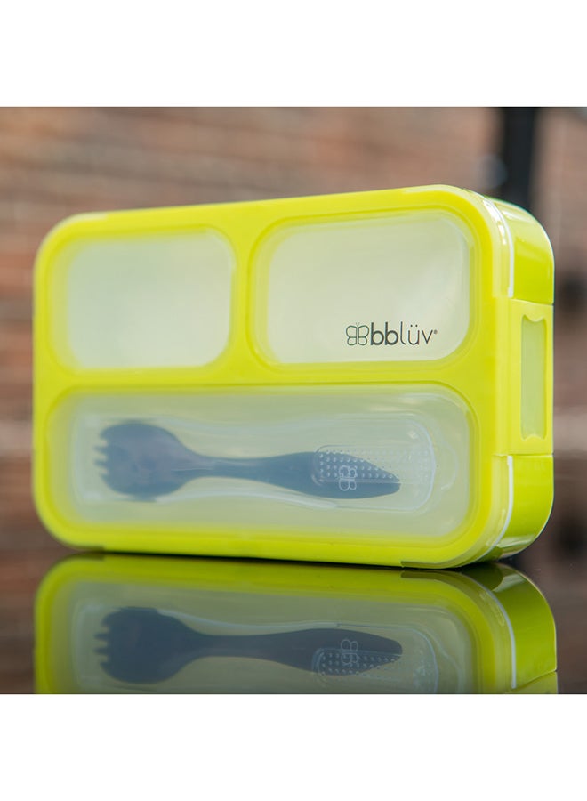 Small Sealed Lunchbox With Fork, Lime