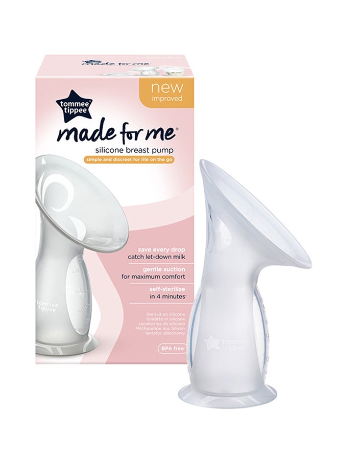 Silicone Manual Breast Pump and Let Down Catcher to Express, Relieve or Catch Excess Breast Milk, Includes Sterilising Lid, 100ml, One Size