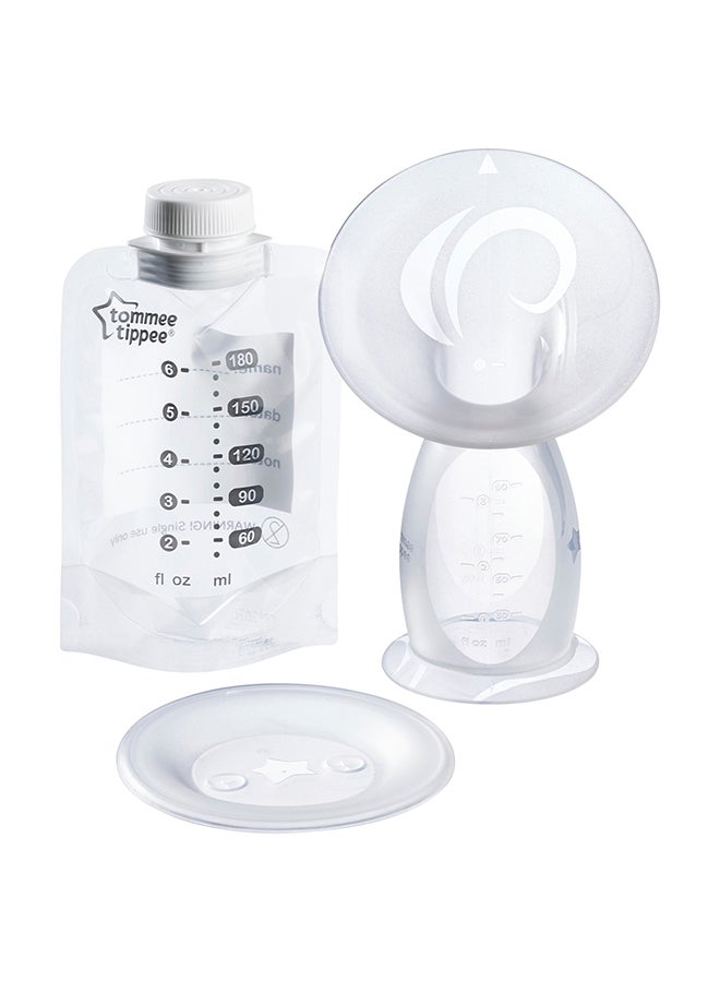 Silicone Manual Breast Pump and Let Down Catcher to Express, Relieve or Catch Excess Breast Milk, Includes Sterilising Lid, 100ml, One Size