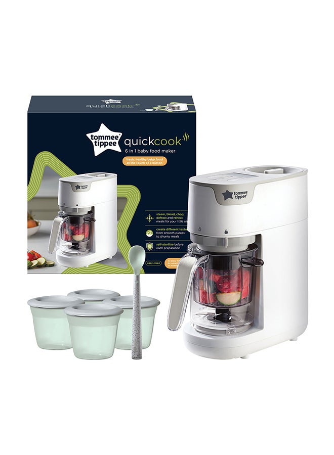 6 In 1 Quick-Cook Baby Food Maker -White