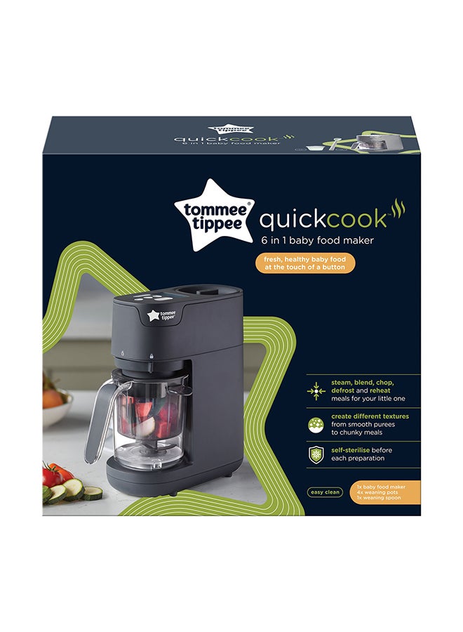 6 In 1 Quick-Cook Baby Food Maker - Black