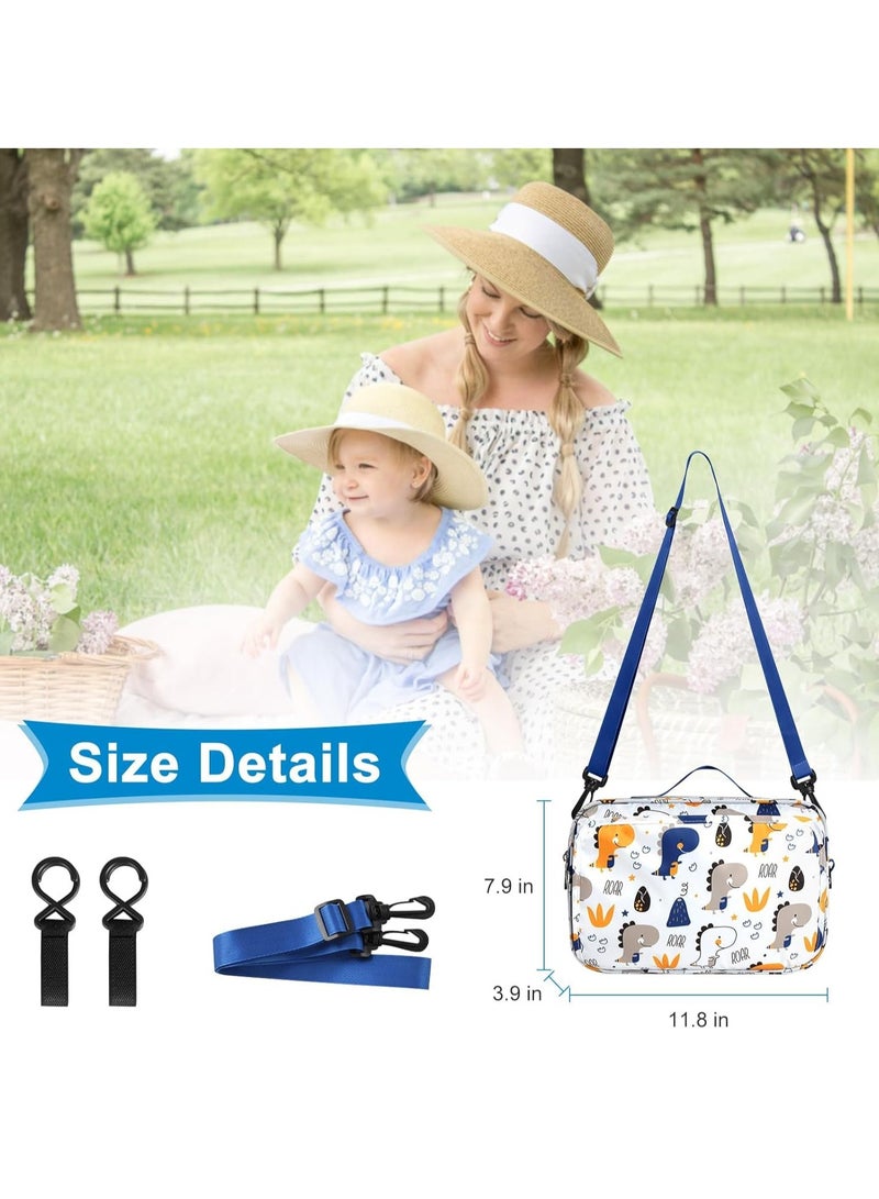 Stroller Organizer, Universal Stroller Cup Holder Organizer Caddy with Insulated Cup Holder Pocket, Dual Purpose Large Capacity Stroller Organizer