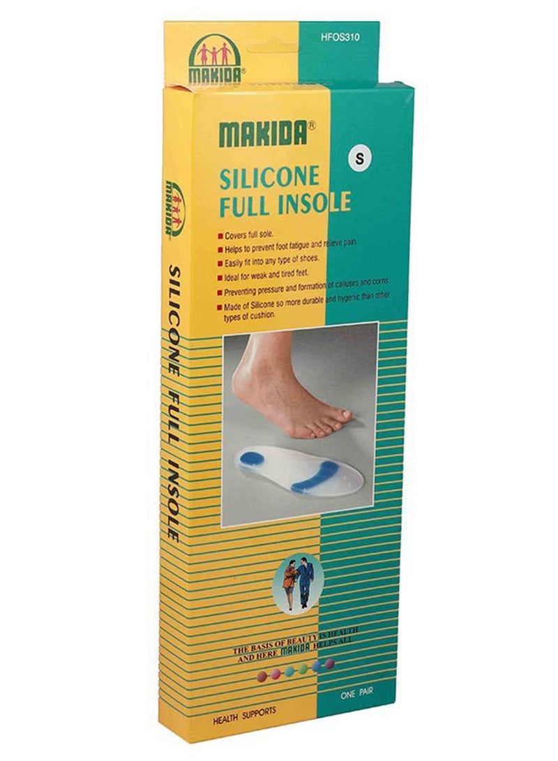 Silicone Full Insole With Arch Elevation Size Small 1 Pack