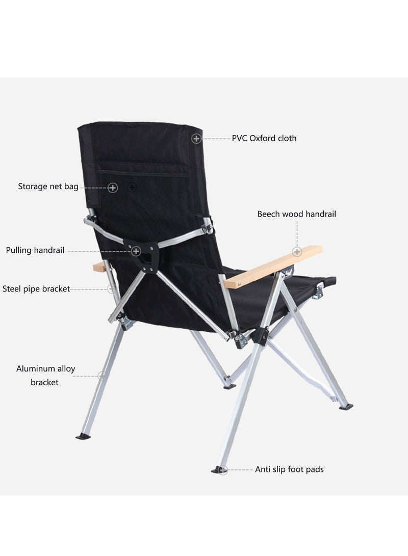 Camping Chair, Folding Camping Chairs for Adults with Armrests and Cup Holder and Carrying Bag, Lightweight Portable for Beach, Perfect for Caravan trips, BBQs, Garden, Picnic