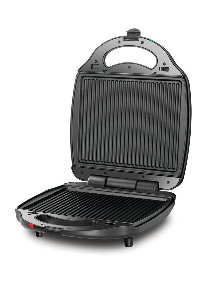 Sandwich & Waffle Maker with 180 Degree Grill Mode with Interchangeable Plate,  3-in-1 4 Slice 1400 W TS4130-B5 Black