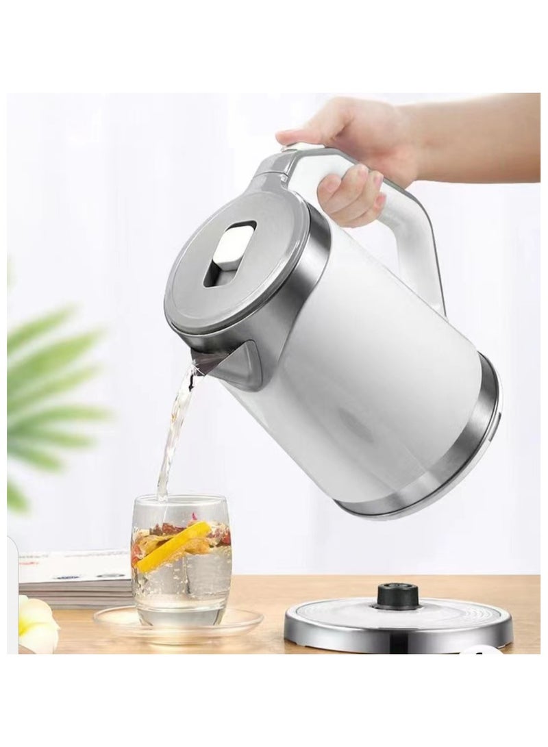 Electric kettle stainless steel double-layer wall 2.0L 1500 watt hot water boiler with automatic shutdown and boiling protection
