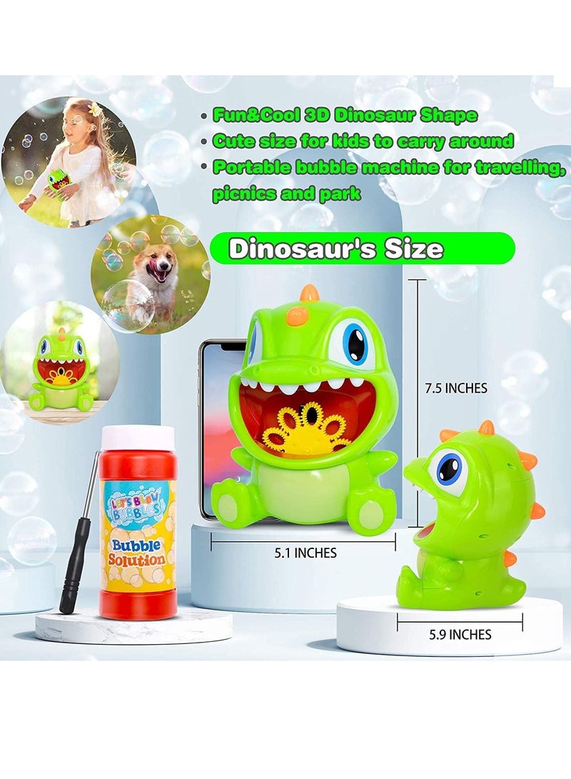 Bubble Machine Dinosaur Automatic Bubble Maker 1000+ Per Minute Bubble Blower for Kids Toddlers Boys and Girls Easy to Use for Outdoor Parties Wedding Birthday Baby Bath Toys