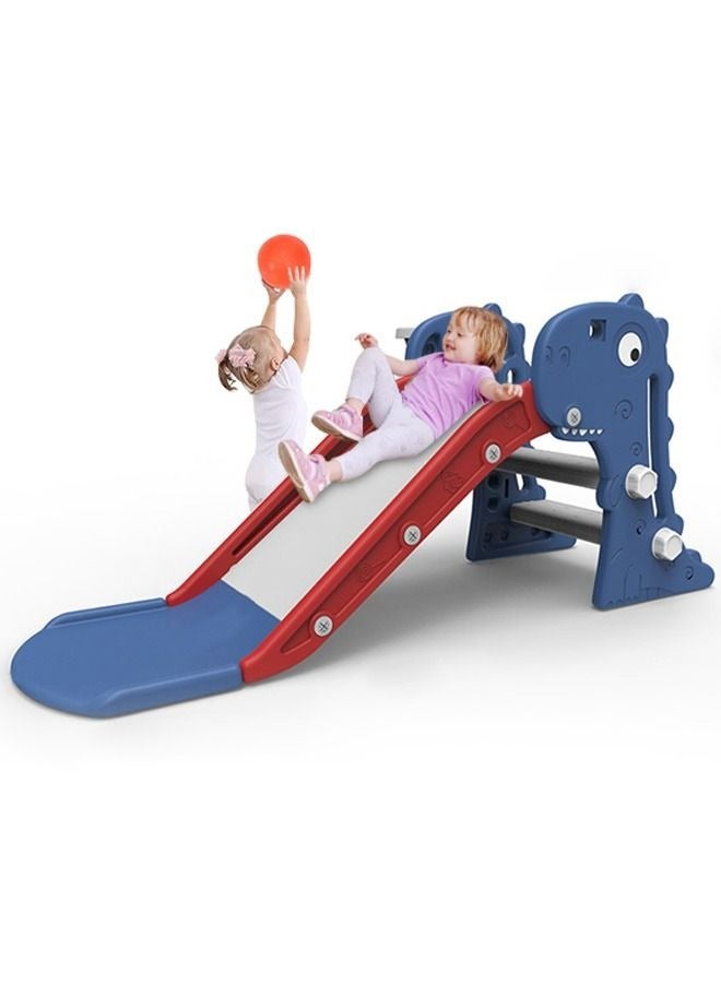 3 in 1 Toddler Slide Baby Plastic Slide Climber Playset with Basketball Hoop for Indoor and Outdoor Playground