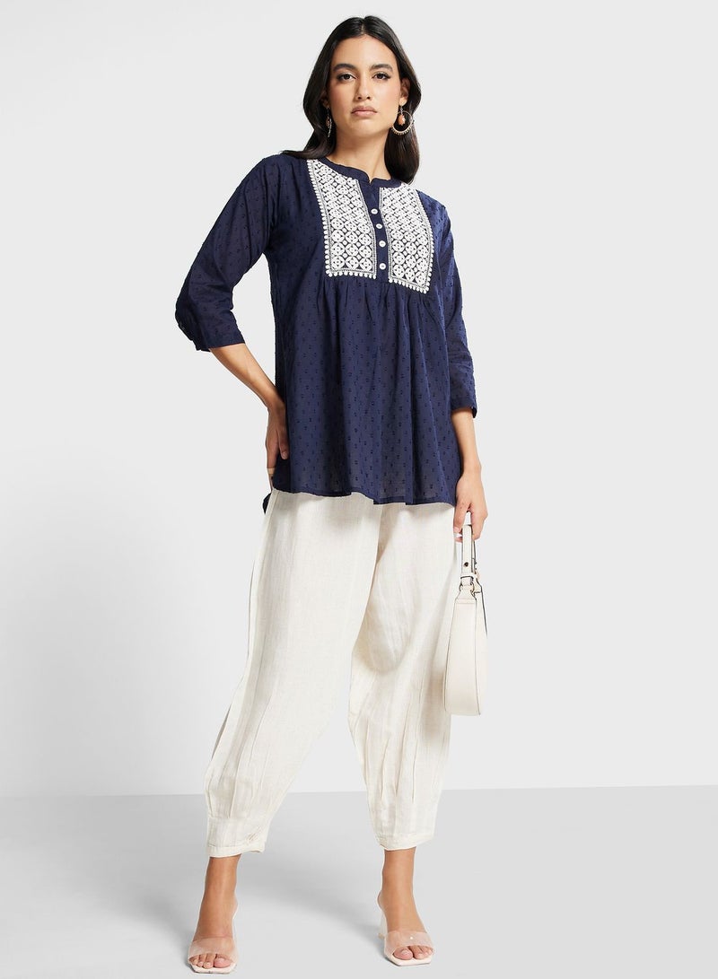 Embroidered Knitted Kurti