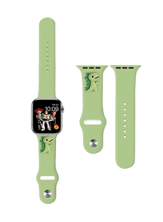 Cartoon Replacement Band For Apple Watch Series 6/SE/5/4/3/2/1 Green