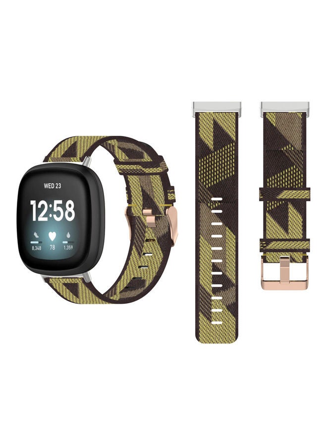 Buckle Nylon Replacement Band For Fitbit Versa 3/Sense Yellow Pattern