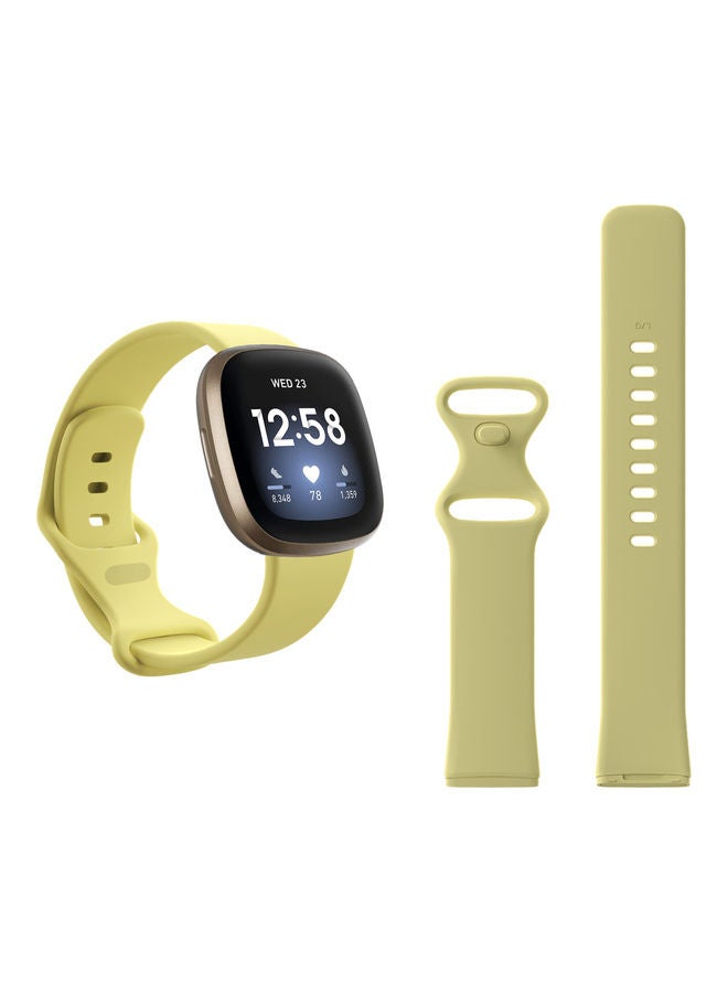 Flatpin Silicon Replacement Band For Fitbit Versa 3/Sense Mellow Yellow