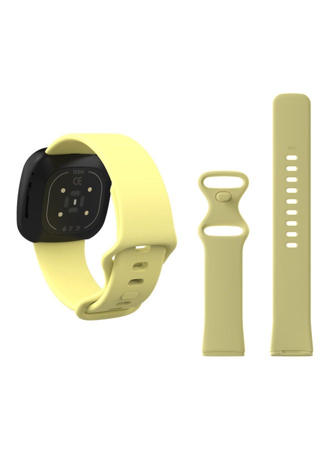 Flatpin Silicon Replacement Band For Fitbit Versa 3/Sense Mellow Yellow