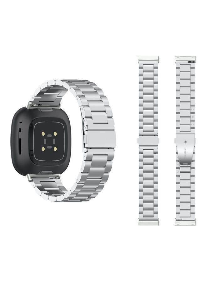 Stainless Steel Replacement Band For Fitbit Versa 3 Silver