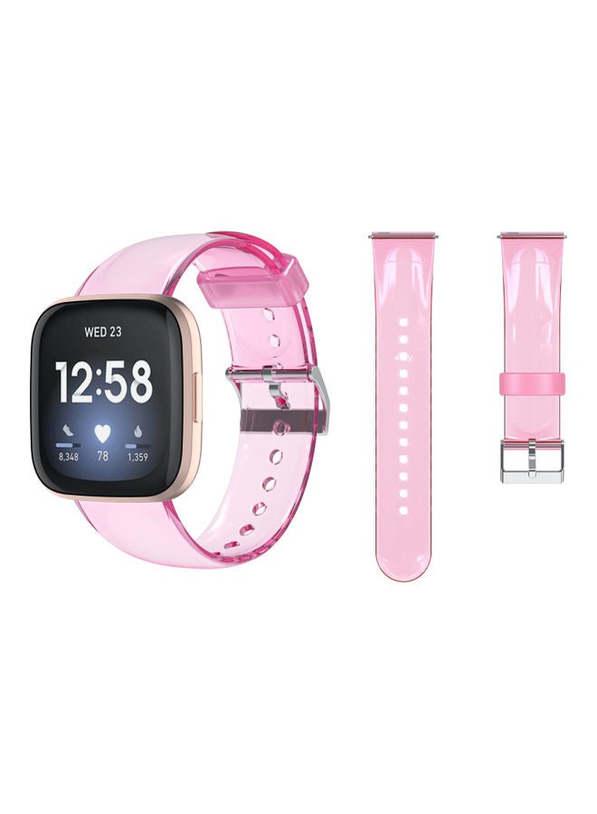 Clear Case  Replacement Band For Fitbit Versa 3 Pink