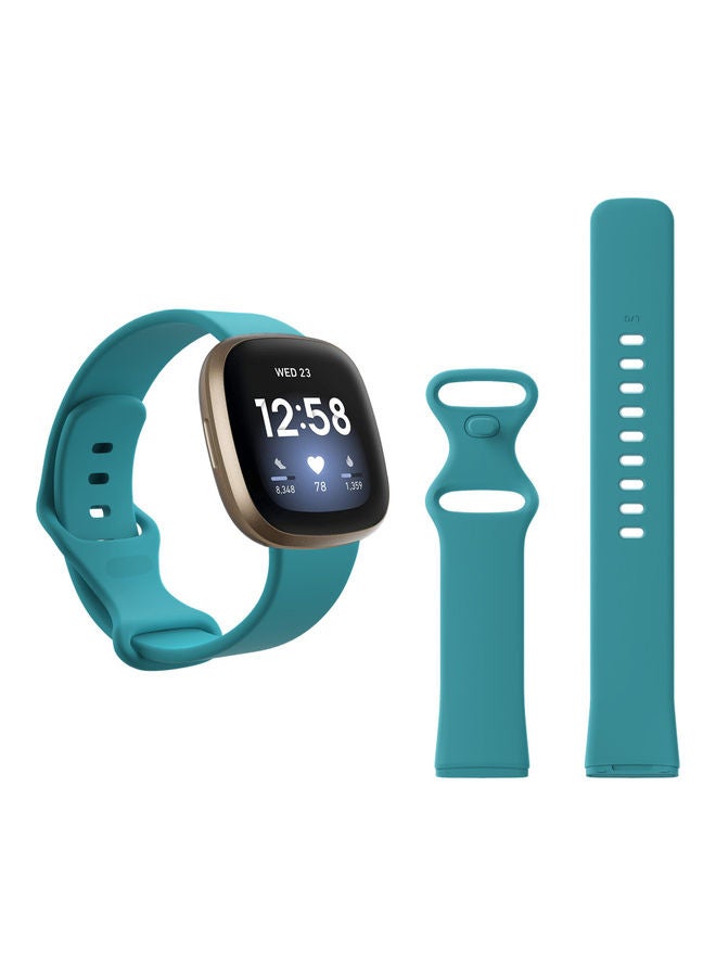 Flatpin Silicon Replacement Band For Fitbit Versa 3/Sense Blue Horizon