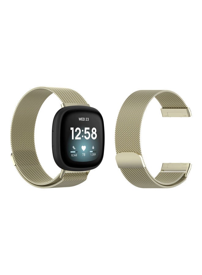 Milanese Replacement Band For Fitbit Versa 3/Sense Light Gold
