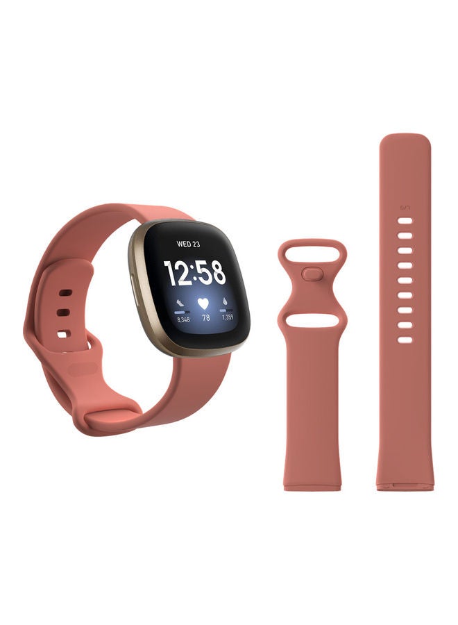 Flatpin Silicon Replacement Band For Fitbit Versa 3/Sense Peach Pink