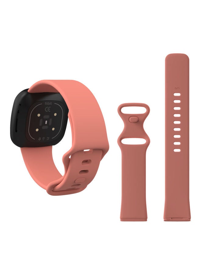 Flatpin Silicon Replacement Band For Fitbit Versa 3/Sense Peach Pink