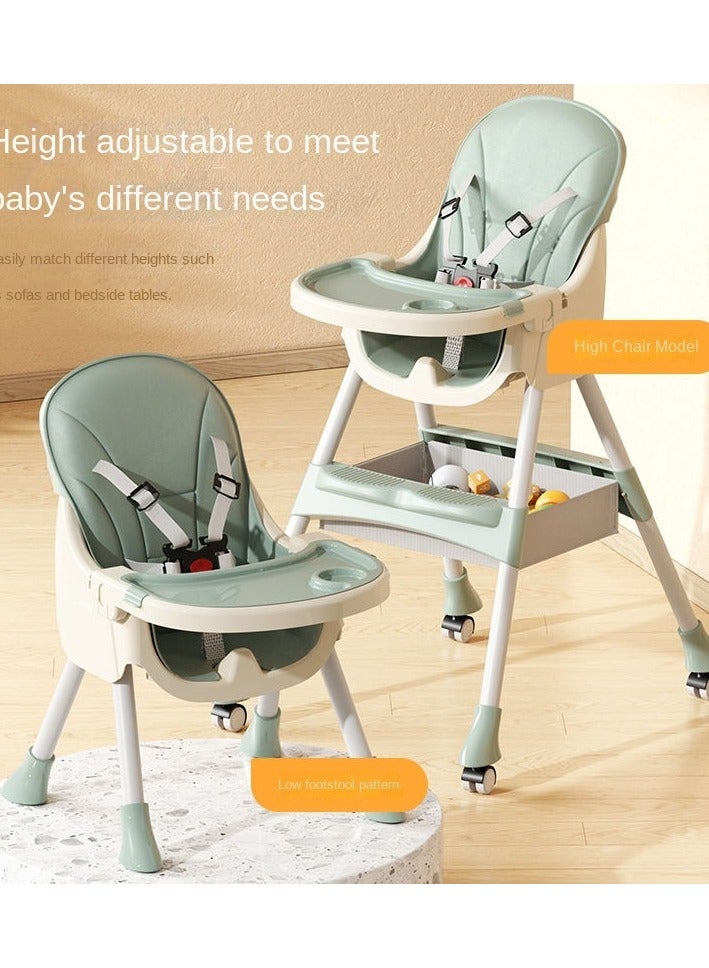 Booster Seats Baby High Foldable Feeding Chair With Tray And Wheels