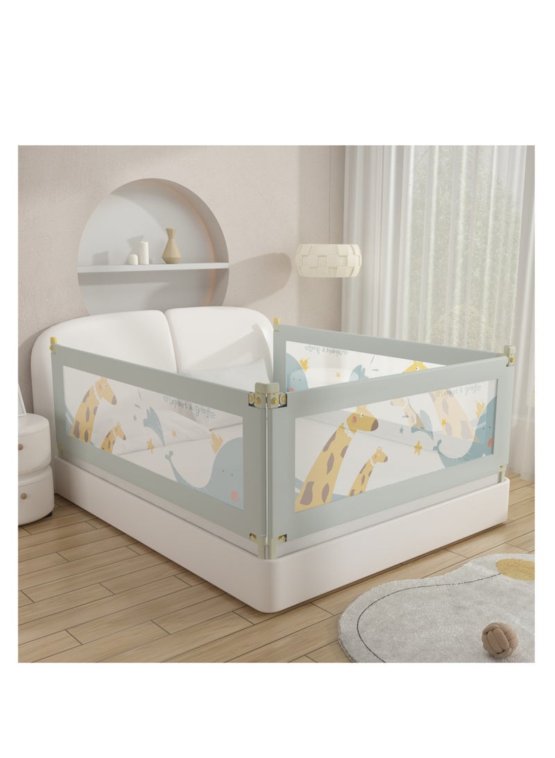 1-Piece Height Adjustable Toddler Bed Rail Guard Anti Fall Baby Bed Rail Guard Breathable Mesh with Dual Lockable Buckle 150CM