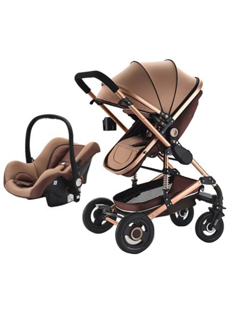 3 In1 Baby Stroller High Landscape With Car Seat Folding For 0-3 Years