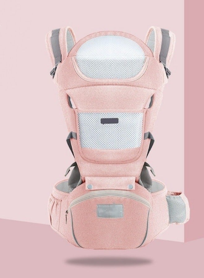 Multifunction Waist Stool Hip Seat Carrier For Baby Pink