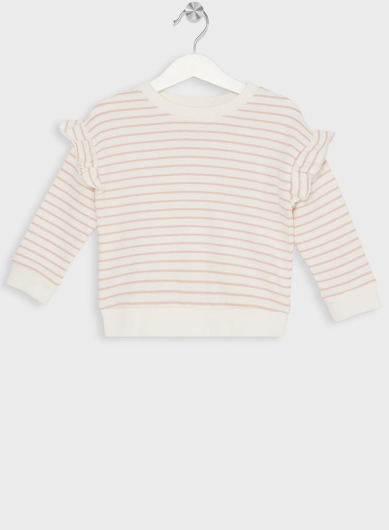 Infant Striped Frill Sweatshirt