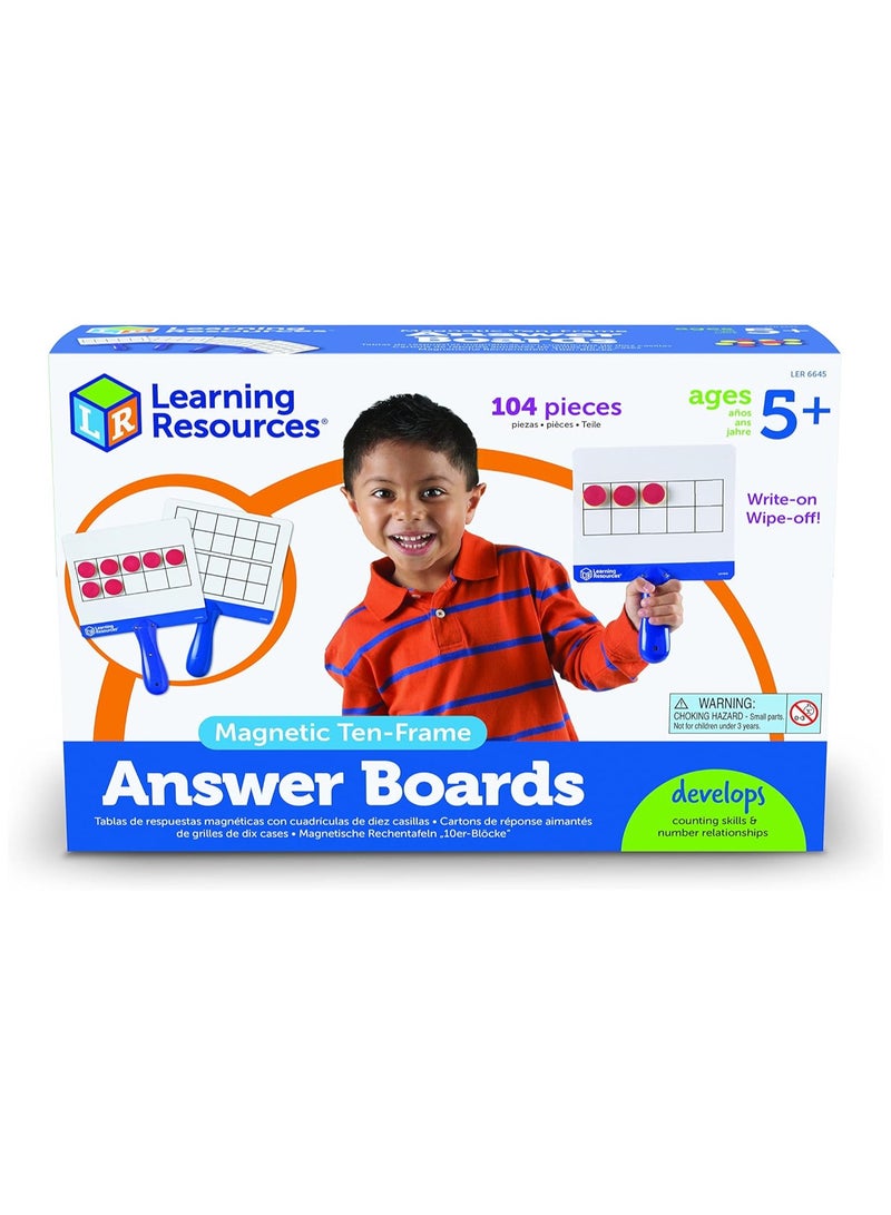 104pcs Magnetic Ten Frame Answer Boards for Kids