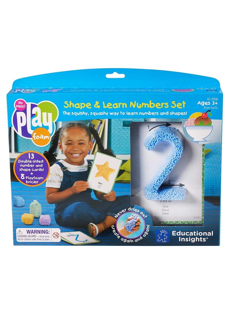 Educational Insights Playfoam Shape & Learn Numbers Set: Non-Toxic, Never Dries Out - Preschoolers Practice Numbers Recognition & Formation - Perfect For Ages 3 And Up