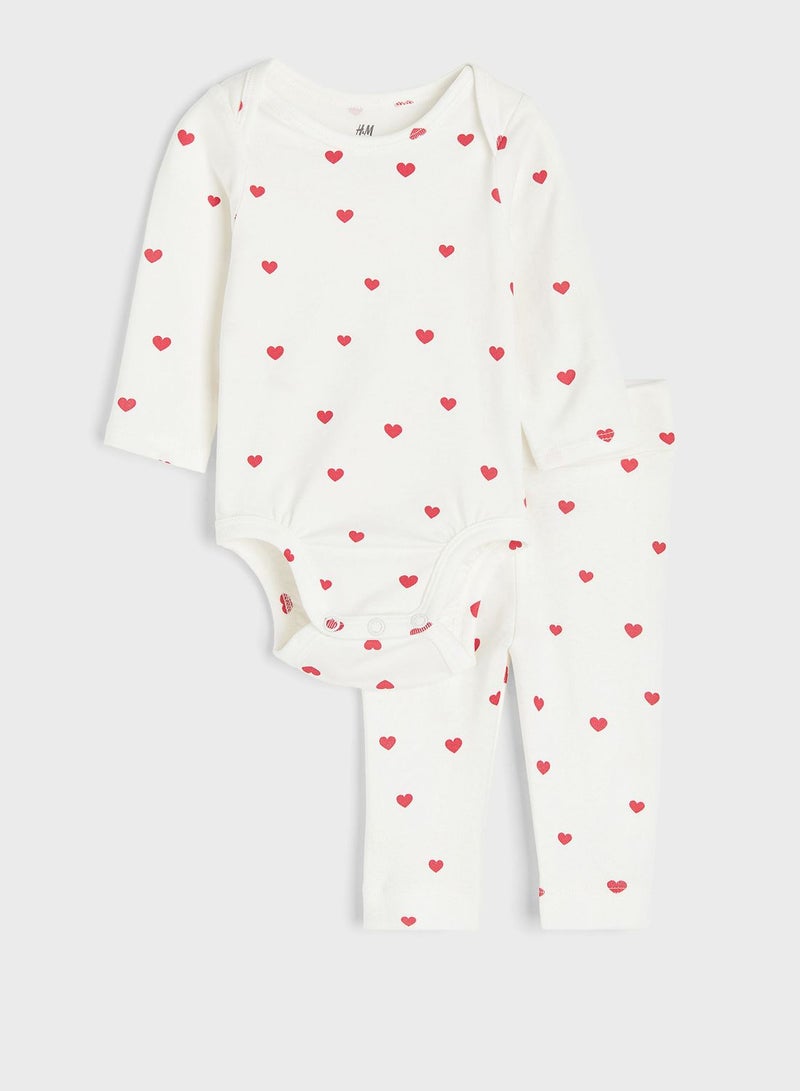 Kids Printed Bodysuit & Pyjama Set