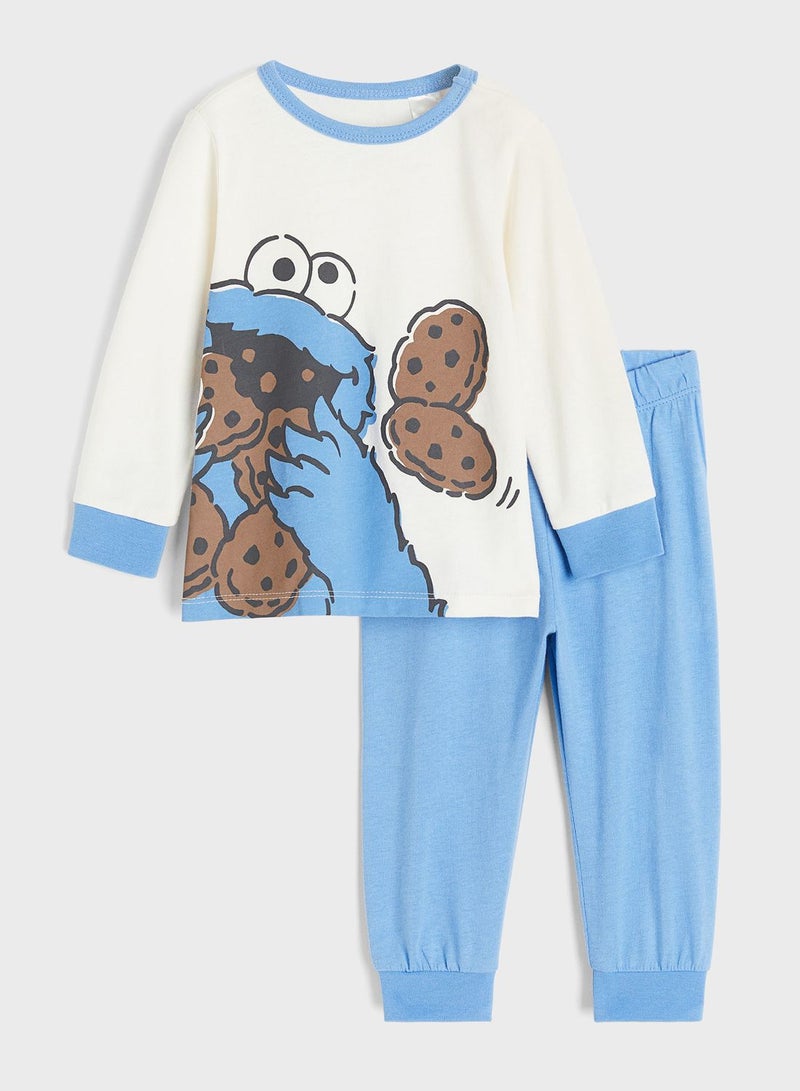 Kids Crew Neck T-Shirt & Pyjama Set