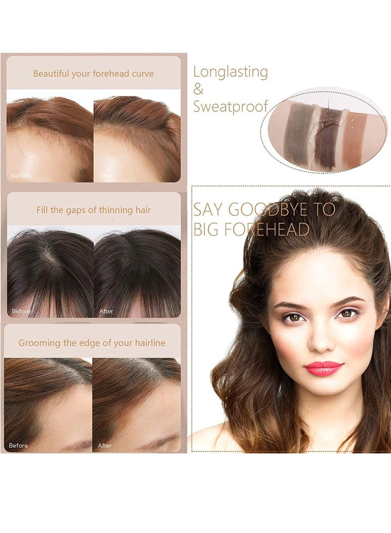 Hairline Filler Pen Hair Line Shadow Powder Stick Volumizing Fill In Receding Lines Bald Spots Wide Parts Forehead Side Double Ended Root Dye light brown