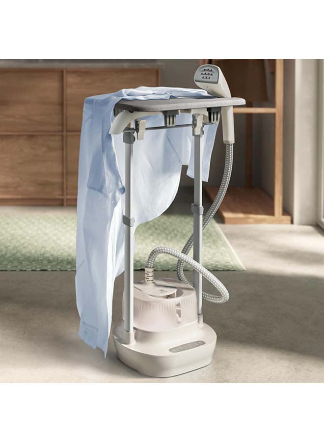Garment Steamer With Integrated Ironing Board, 2.5L Removable Large Water Tank Capacity, 43G/Min Powerful Continuous Steam With 6 Power Levels, Extra Hygiene-Ideal For Abaya 0.25 L 2000 W E7GS1-74OW Grey