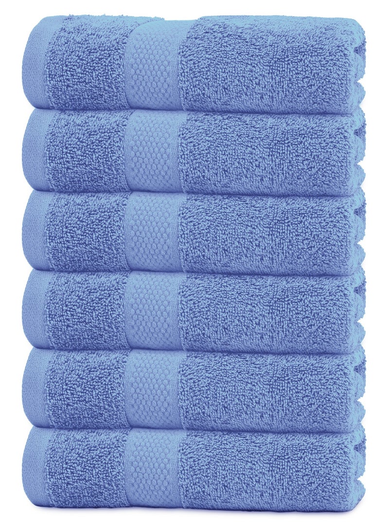 Premium Blue Hand Towels - Pack of 6, 41cm x 71cm Bathroom Hand Towel Set, Hotel & Spa Quality Hand Towels for Bathroom, Highly Absorbent and Super Soft Bathroom Towels by Infinitee Xclusives