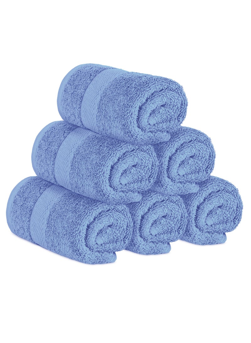 Premium Blue Hand Towels - Pack of 6, 41cm x 71cm Bathroom Hand Towel Set, Hotel & Spa Quality Hand Towels for Bathroom, Highly Absorbent and Super Soft Bathroom Towels by Infinitee Xclusives