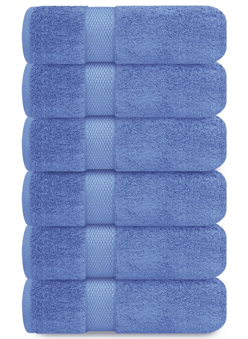 Premium Blue Hand Towels - Pack of 6, 41cm x 71cm Bathroom Hand Towel Set, Hotel & Spa Quality Hand Towels for Bathroom, Highly Absorbent and Super Soft Bathroom Towels by Infinitee Xclusives