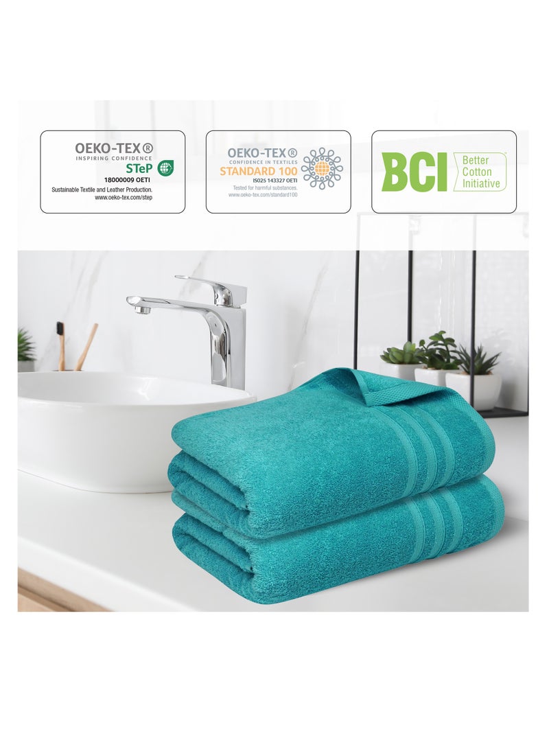 Premium Teal Bath Towel Set - 100% Turkish Cotton 2 Bath Towels, 2 Hand Towels, 2 Washcloths - Soft, Absorbent, Durable – Quick Dry - Perfect for Daily Use by Infinitee Xclusives