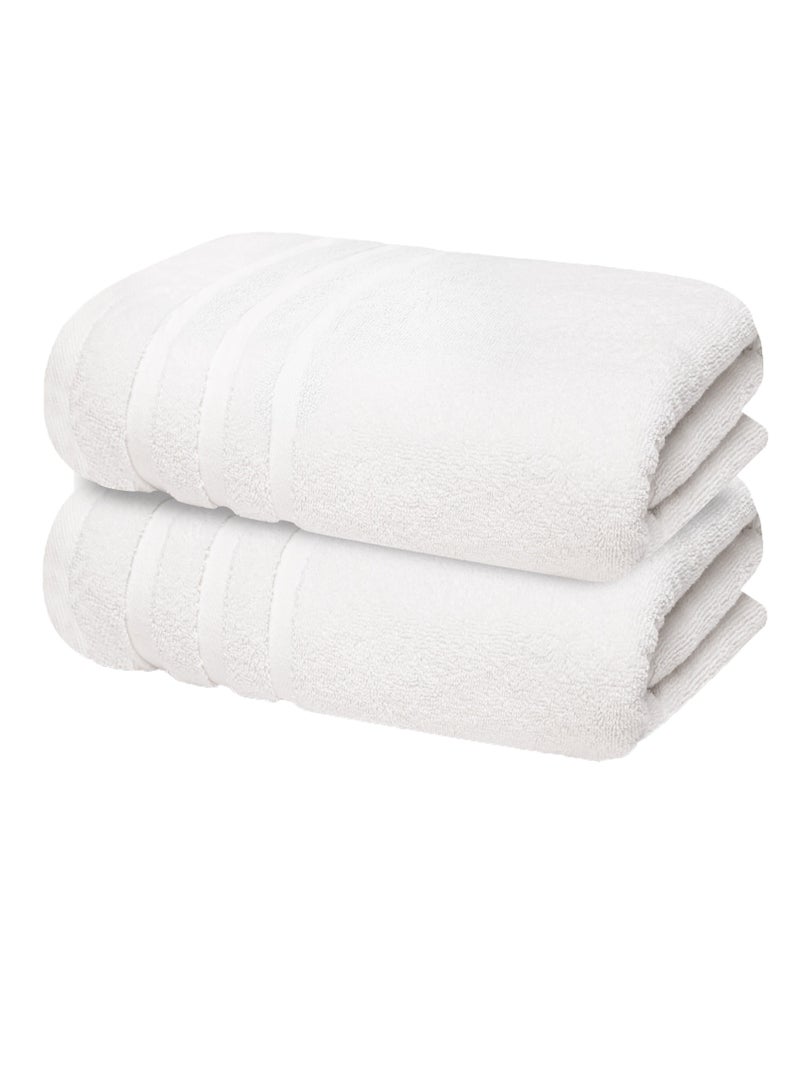 Premium White Bath Towels 100% Cotton 70cm x 140cm Pack of 2, Ultra Soft and Highly Absorbent Hotel and Spa Quality Bath Towels for Bathroom by Infinitee Xclusives